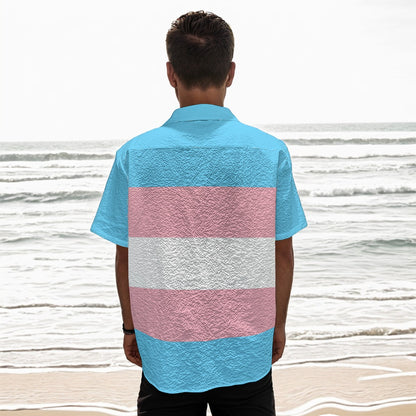 Teen - Plus Size Blue Pink White Pride Box Shirt