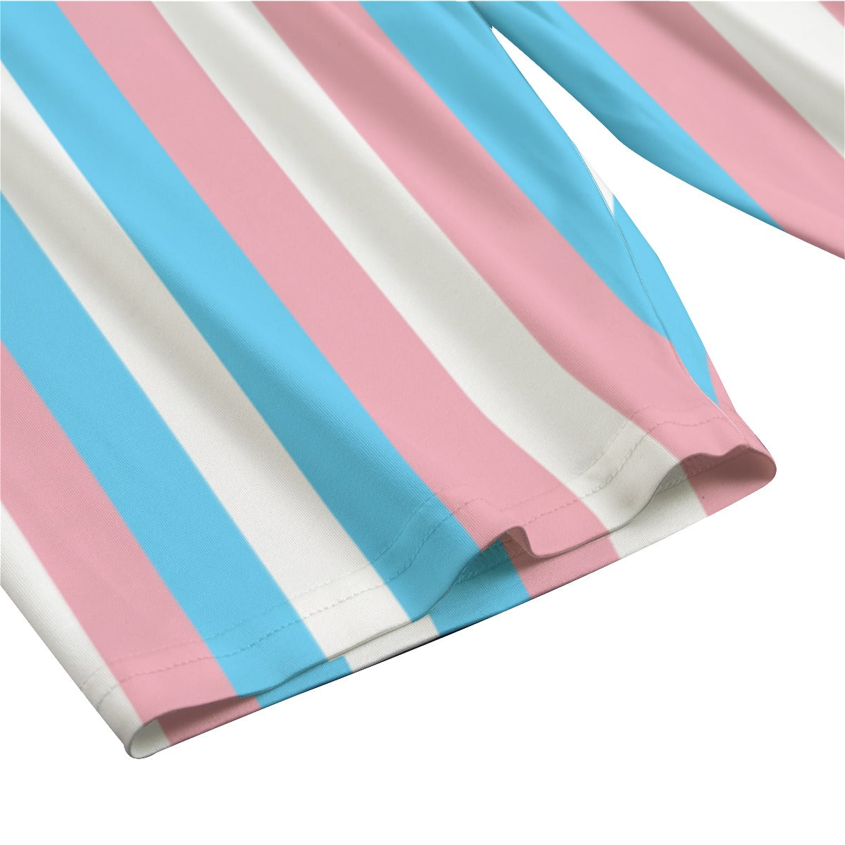 Trans Coloured Pride Candy Striped Short-Sleeve T-Shirt and Short-Leg Pajama Set