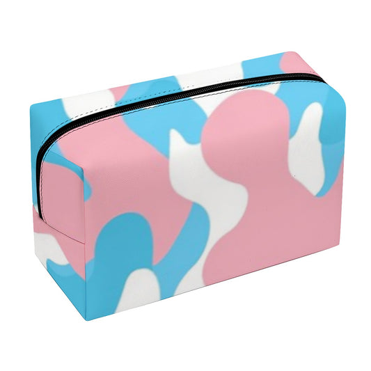 Teens Trans Coloured Trans Pride Camouflage Vegan Leather Roll Bag