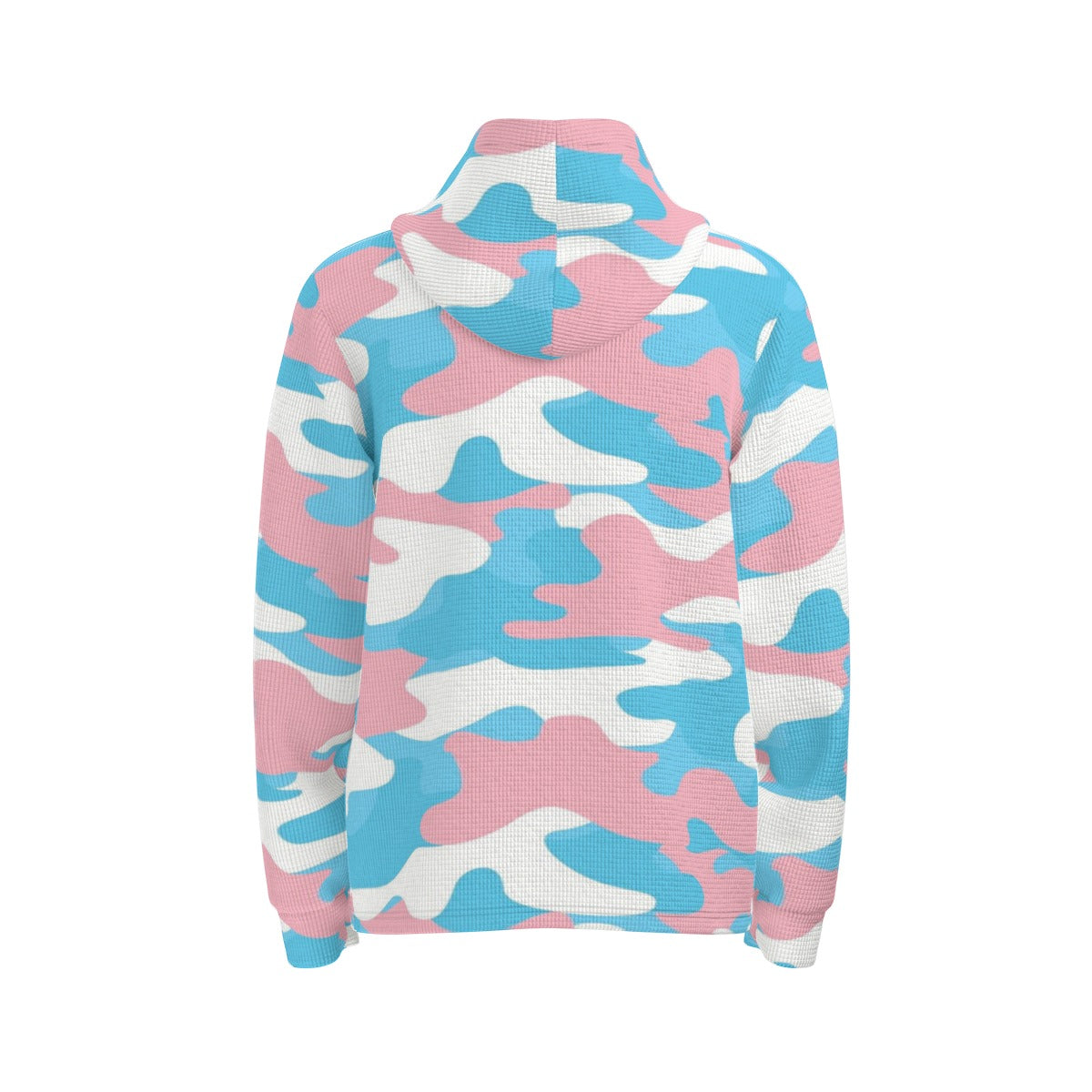 Teen - Plus Size Blue Pink White Pride Camouflage Half-Button Hoodie