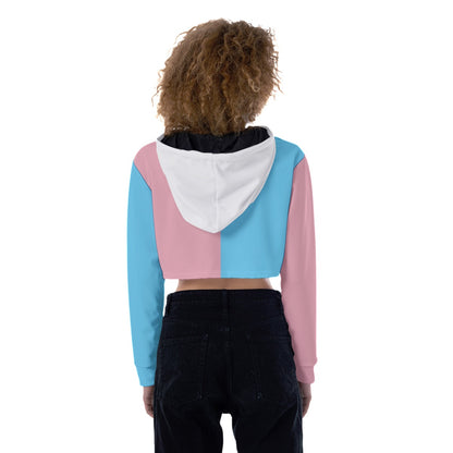 Teen - Plus Size Blue Pink White Paris Pride Hooded Crop Top