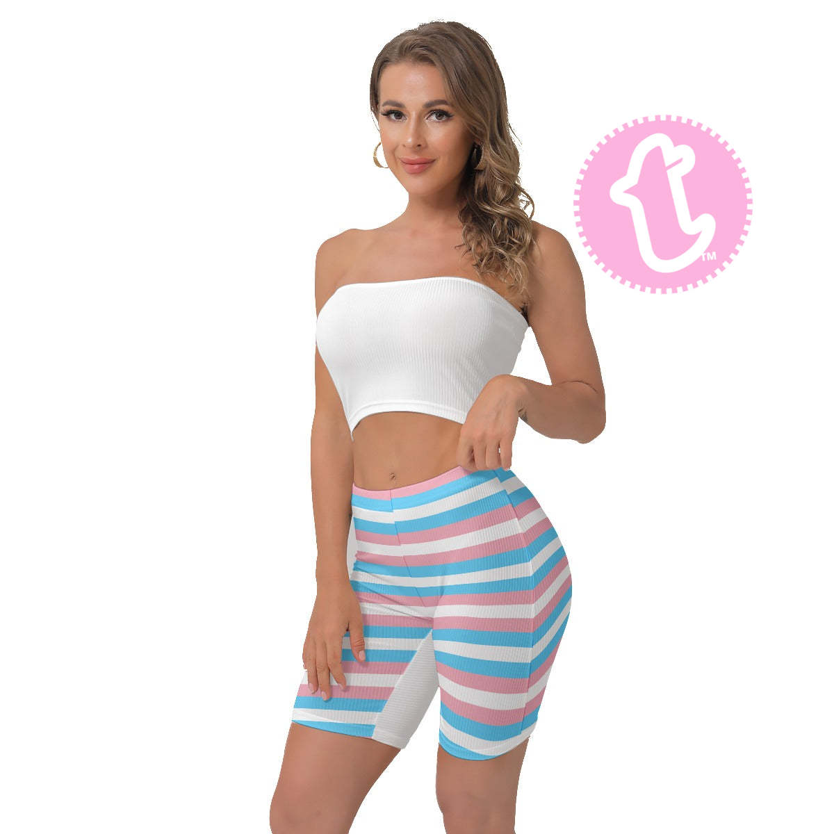 Blue Pink White Pride Stretchy Lady Boxers