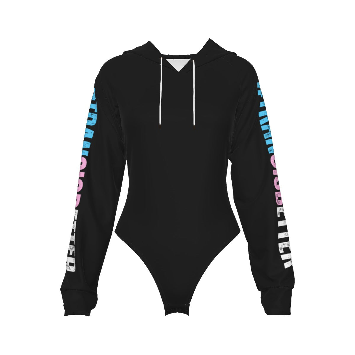 Teen TRANSISBETTER Hashtag Pride Black Raglan Sleeve Hooded Bodysuit