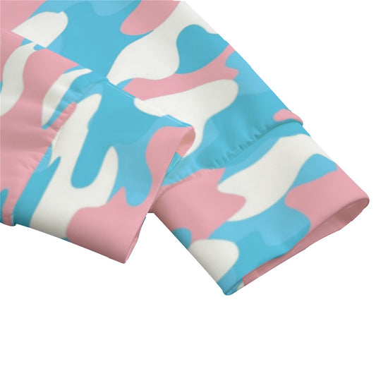 Plus Size Blue Pink White All-Over Pride Raglan Sweatshirt