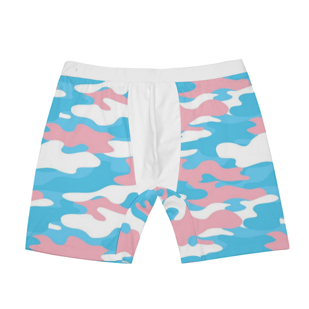 Trans Coloured Pride Camouflage White Boyfriend Athletic Style Long Boxers