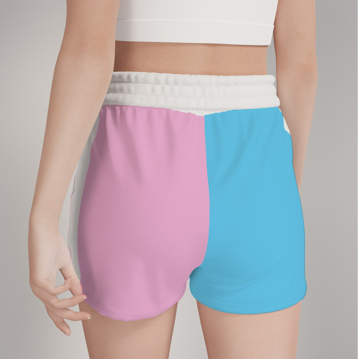 Blue Pink White Trans Pride Colors/White Casual Gym Shorts