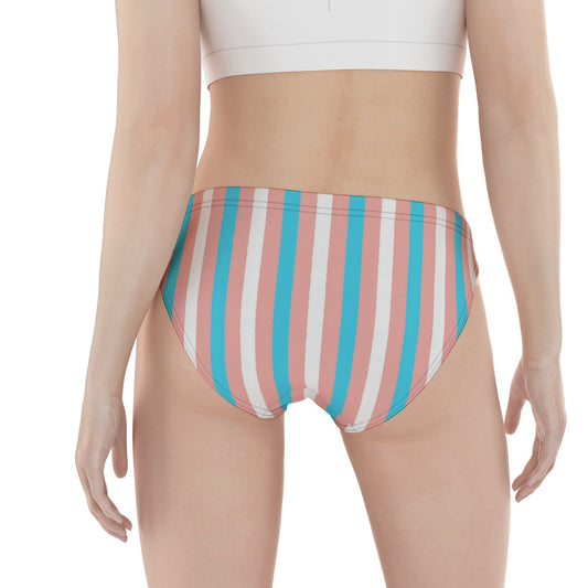 Plus Size All-Over Print Blue Pink White Knickers