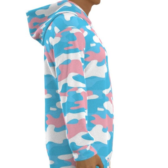 Plus Size Blue Pink White All Over Pride Camouflage Black Fleece Onesie
