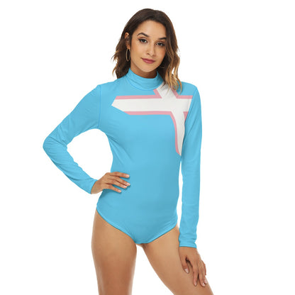 Teen - Blue Pink White Pride Saltire Turtleneck Bodysuit