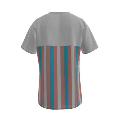 Teen - Plus Size Blue Pink White Pride Candy Striped Loose Fit T-Shirt