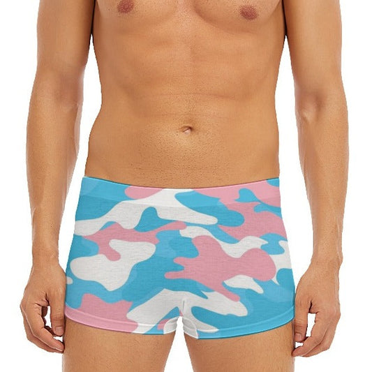 Trans Coloured Trans Pride Camouflage Skinny-Fitting Boyfriend Short Boxers