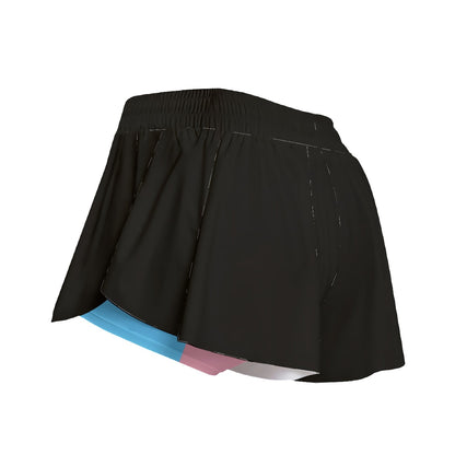 Blue Pink White Paris Pride Inner Black Fitness Sport Culottes