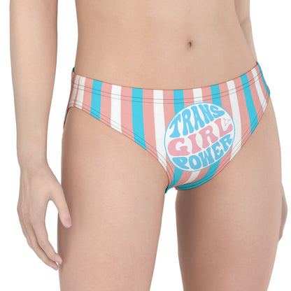 Plus Size All-Over Print Blue Pink White Knickers