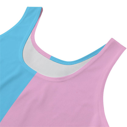 Plus Size Blue Pink White Vive l'Paris Pride 2Pcs Polo T-Shirt