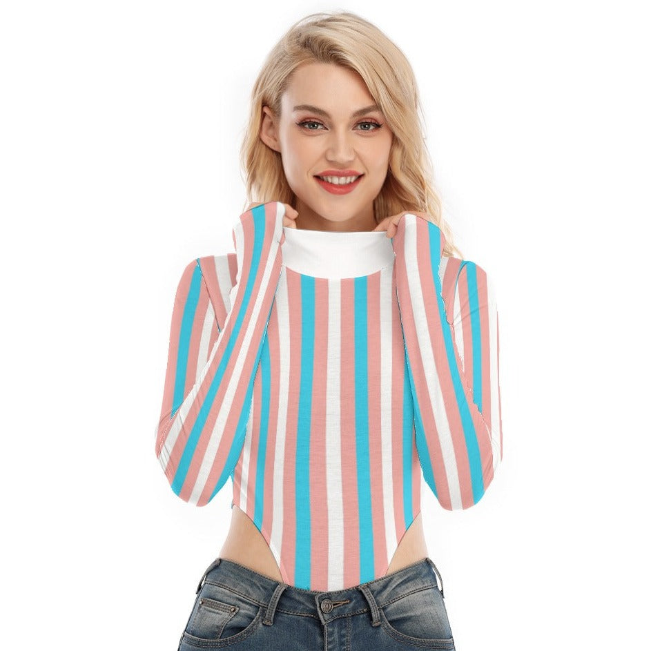 Teen Blue Pink White Pride Candy Striped Long-Sleeve Body