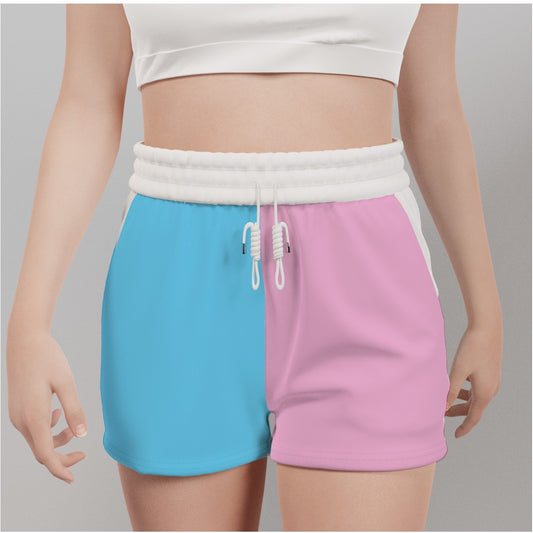 Blue Pink White Trans Pride Colors/White Casual Gym Shorts