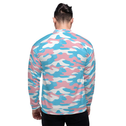 Teen Blue Pink White Pride Camouflage Bomber Jacket