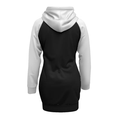 Black/White Pullover Hoodie Dress