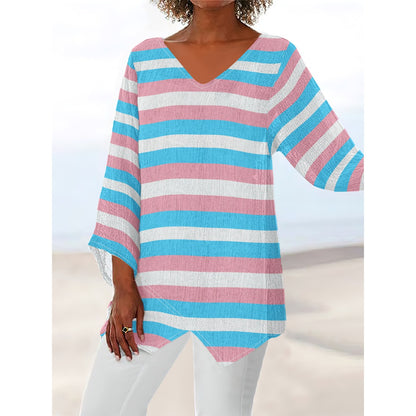 V-Neck Long-Sleeve Cover Shirt