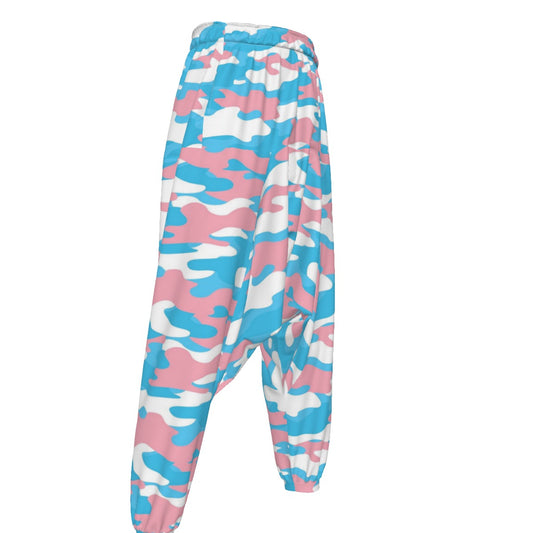 Trans Coloured Trans Camouflage Baggy Drop-Crotch Loose Trousers