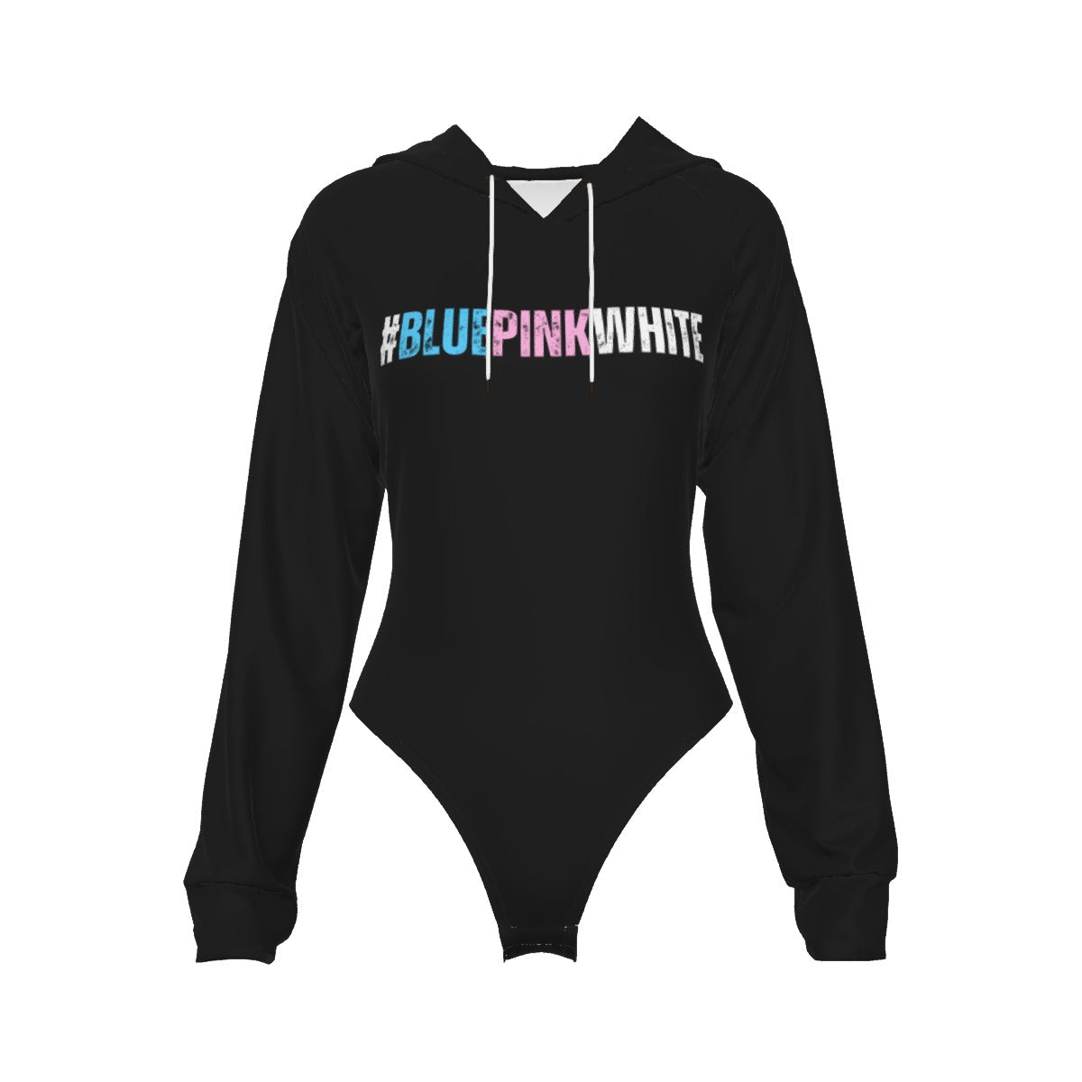 Teen #BLUEPINKWHITE hashtag Hooded Bodysuit