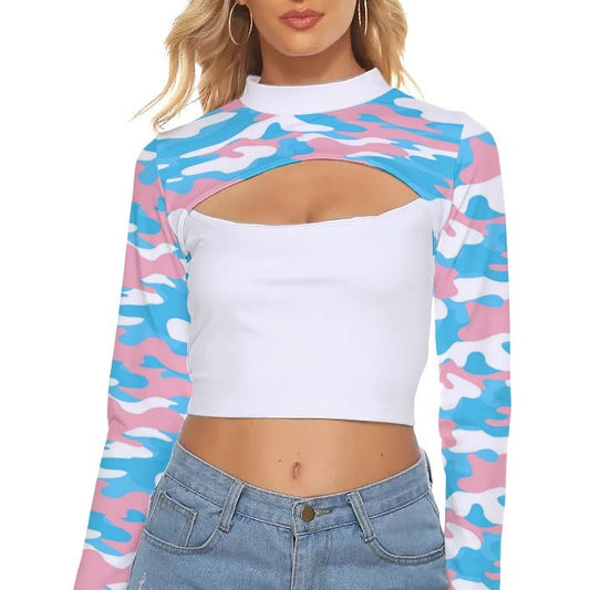 Pride Camouflage Hollow Chest Tight Sports Crop