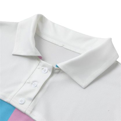 Plus Size Blue Pink White Vive l'Paris Pride 2Pcs Polo T-Shirt