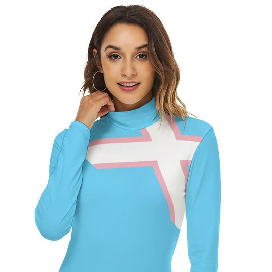 Teen - Blue Pink White Pride Saltire Turtleneck Bodysuit