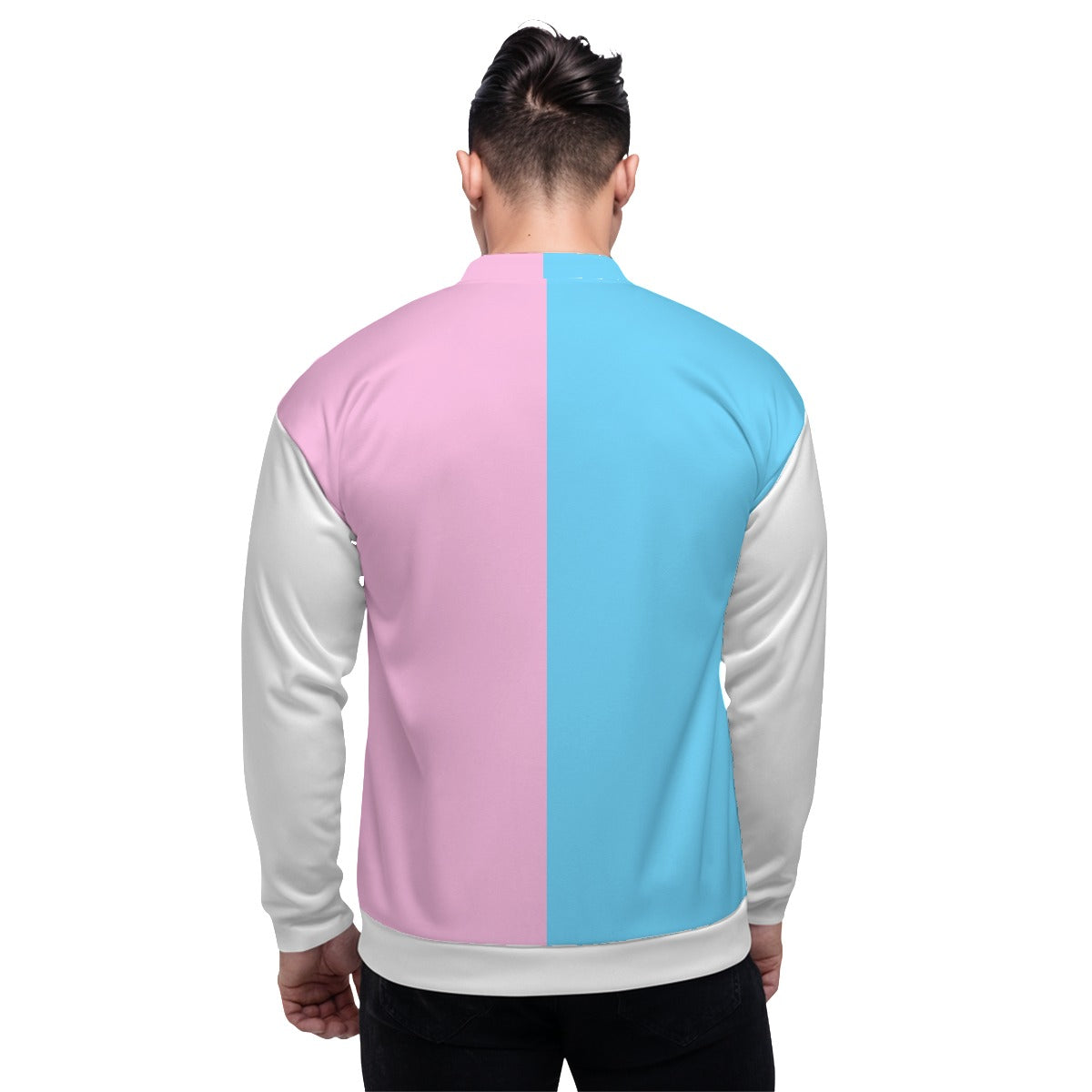 Teen Blue Pink White Pride Bomber Jacket