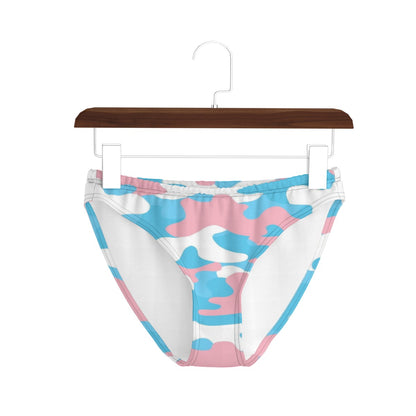 Plus Size All-Over Print Blue Pink White Knickers