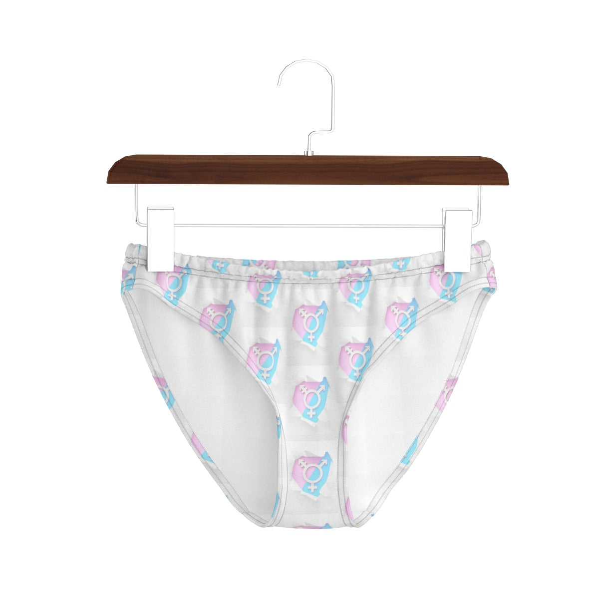 Plus Size All-Over Print Blue Pink White Knickers