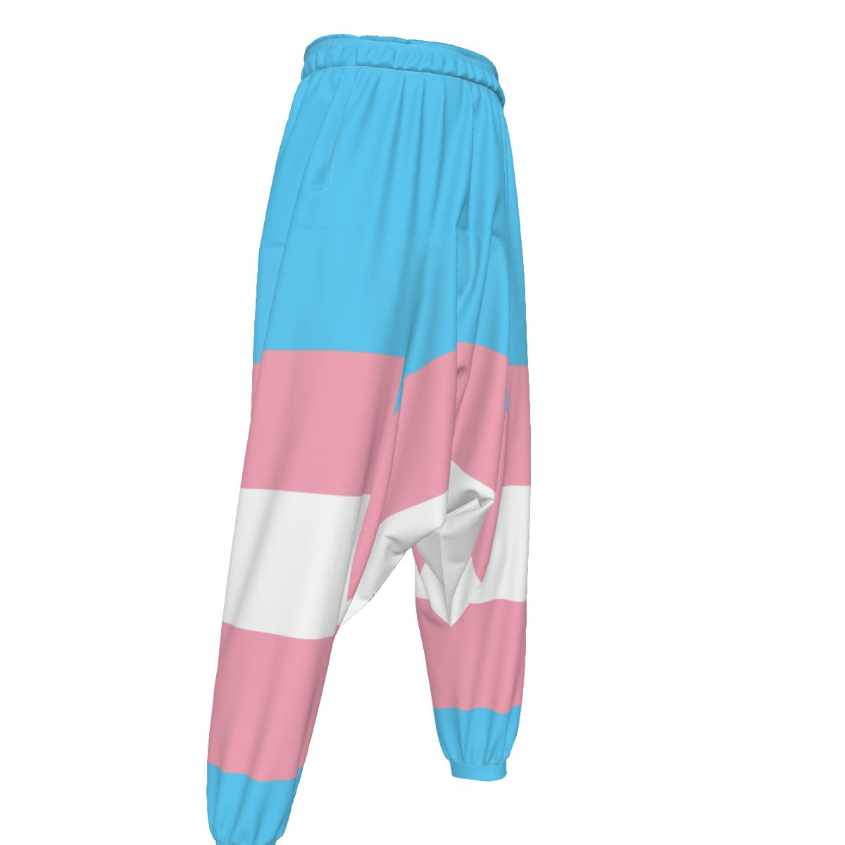 Trans Coloured Trans Pride Baggy Drop-Crotch Loose Trousers