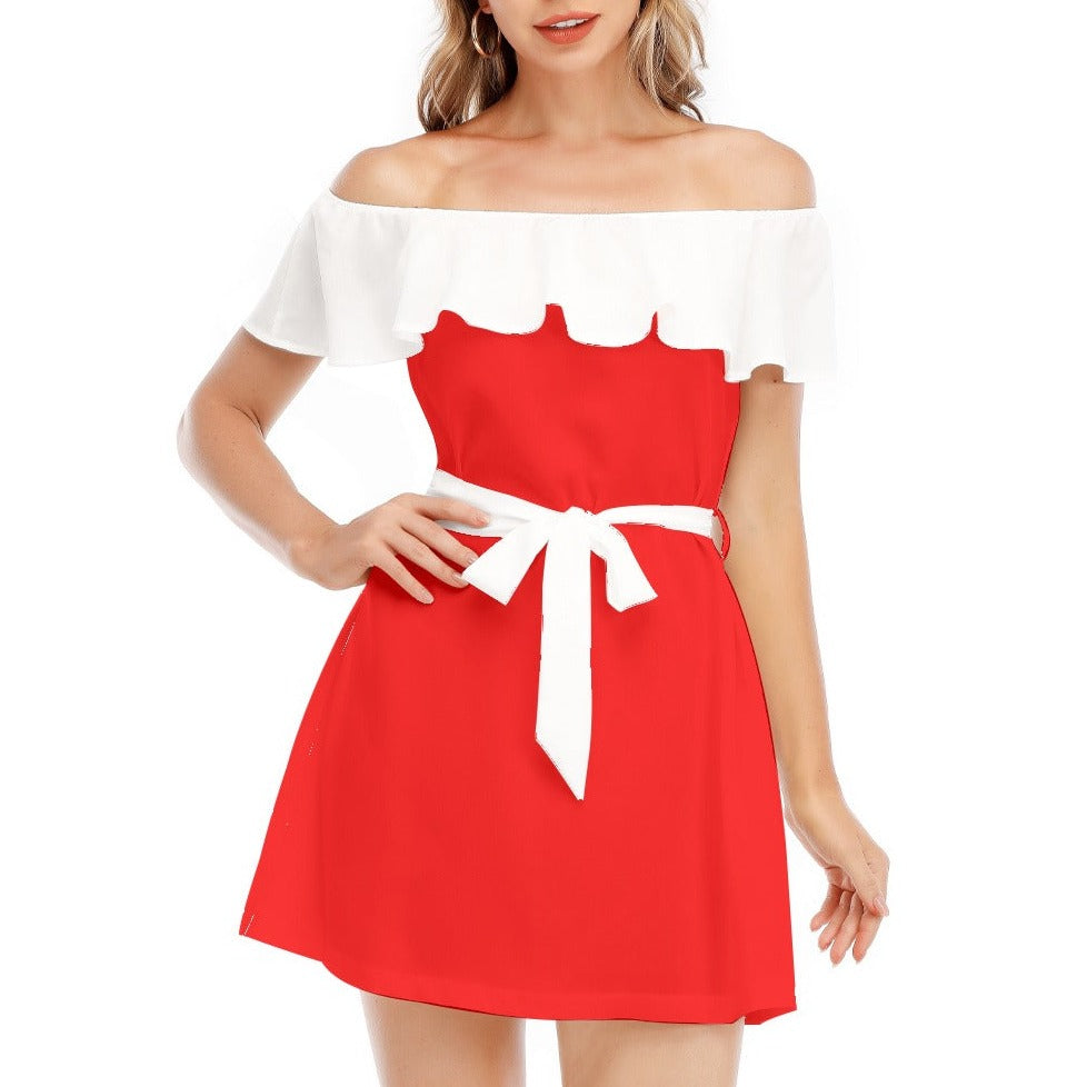 Scarlet and White Ice-Cream Summer Dress