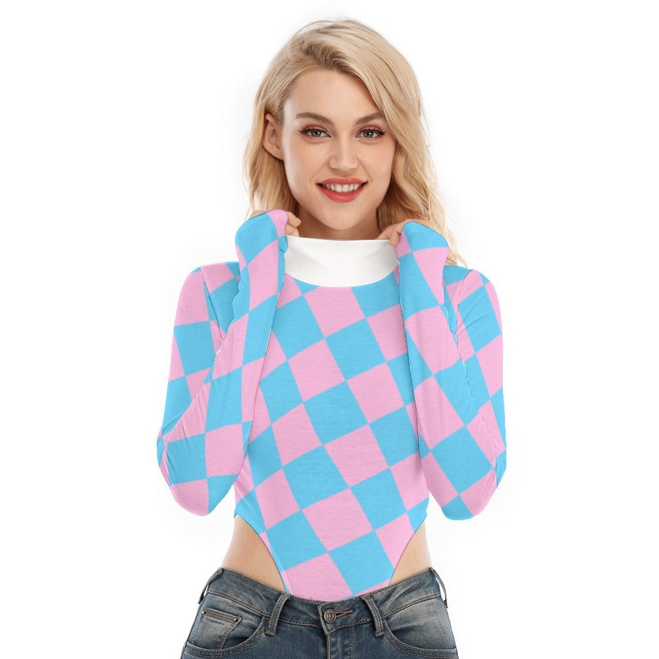 Teen Blue Pink White Pride Circus Check Long-Sleeve Body