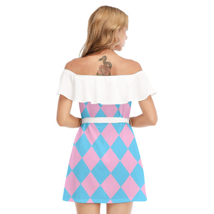 Teen (BluePinkWhite Pride) Ice-Cream Chiffon Ruffle Dress