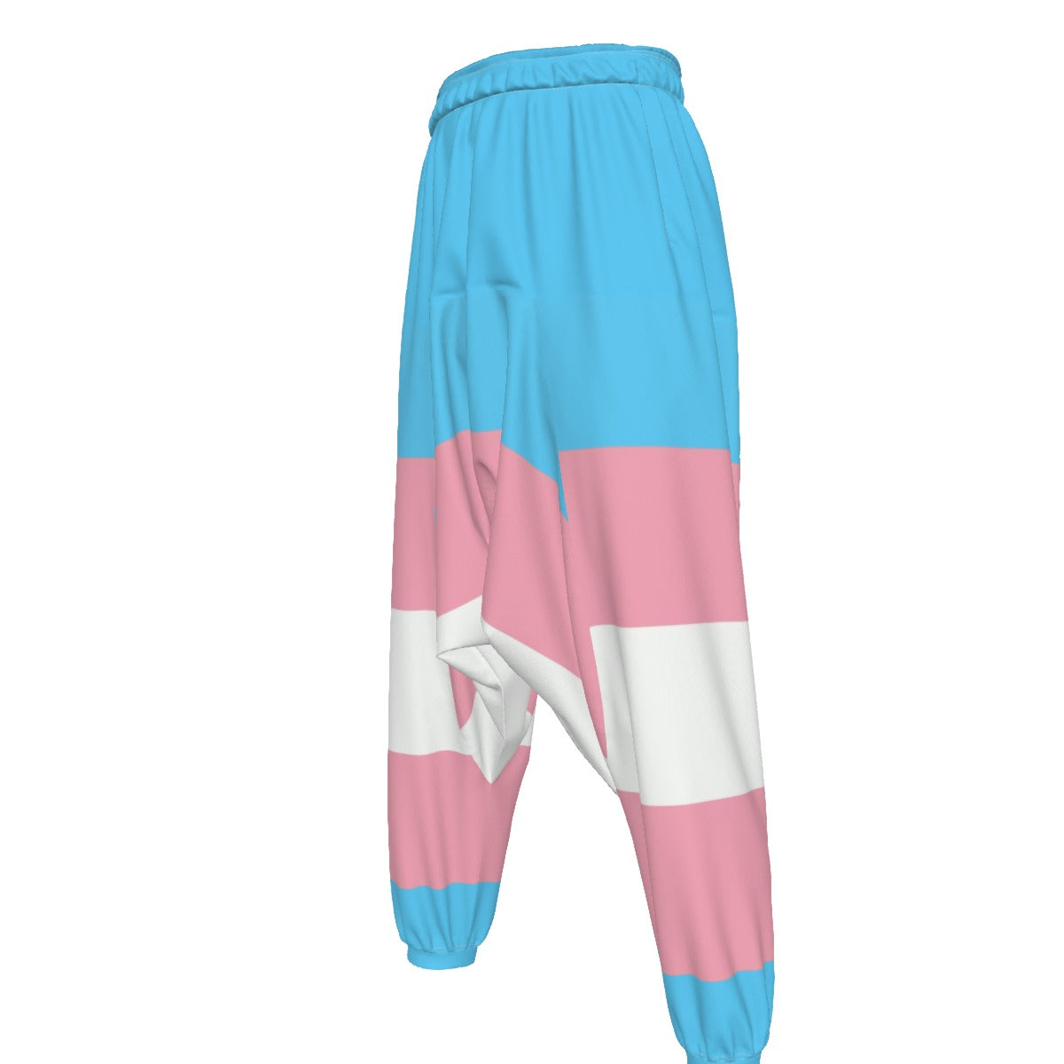 Trans Coloured Trans Pride Baggy Drop-Crotch Loose Trousers