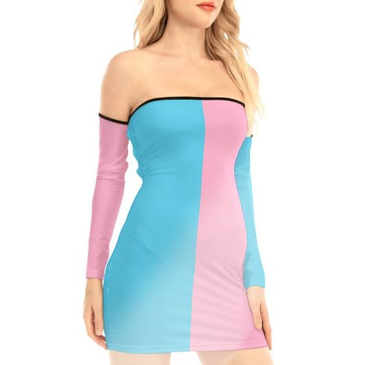 Plus Size Blue Pink White Vive l'Paris Pride Lace-Up-Back Dress