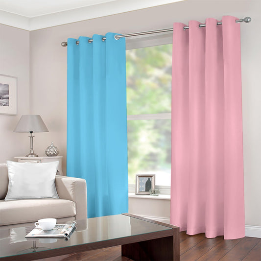 Long-Length Eyelet Bedroom Curtains