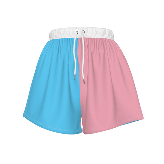 Blue Pink White Trans Pride Colors/White Gym Shorts