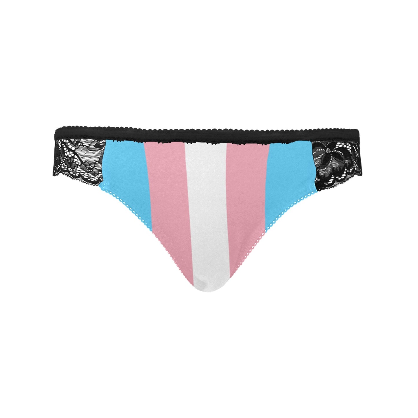 Teen - Plus Size Blue Pink White Pride Black Lace Panties