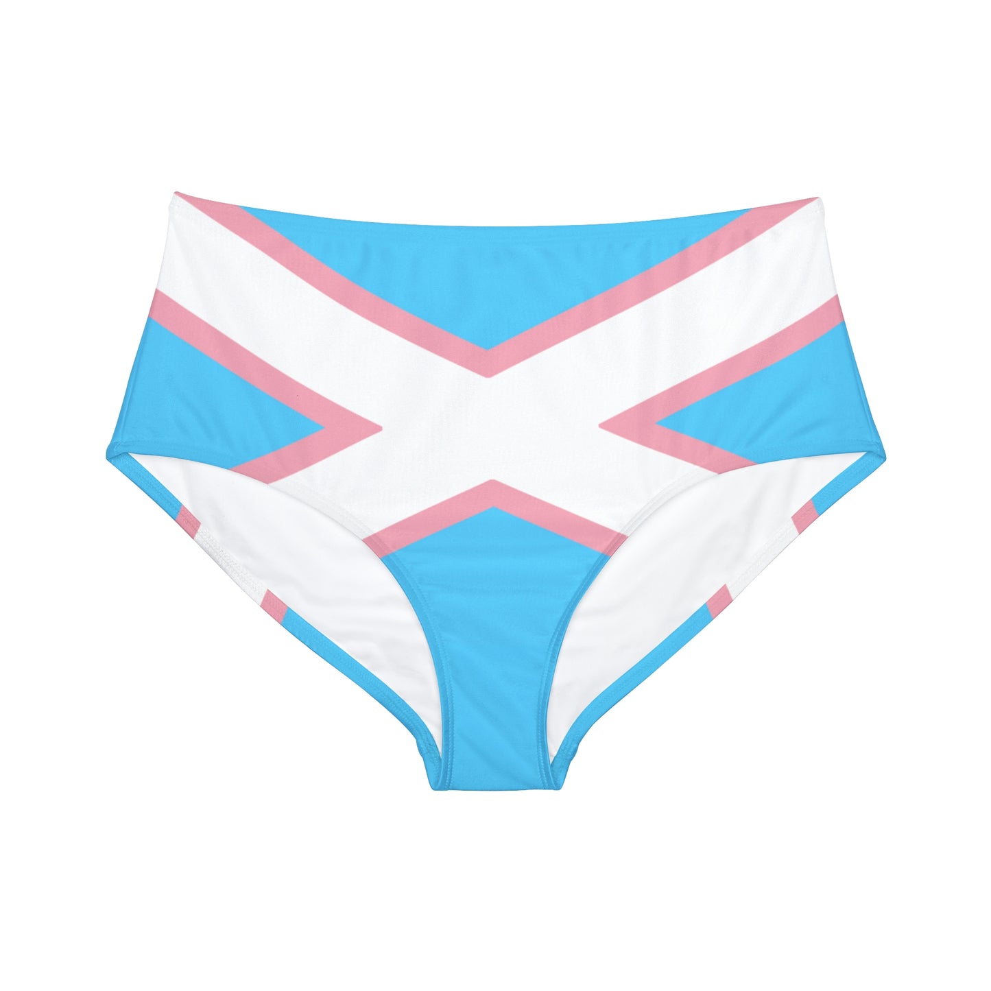 Blue Pink White Saltire 70's Schoolgirl Hipster Tuck