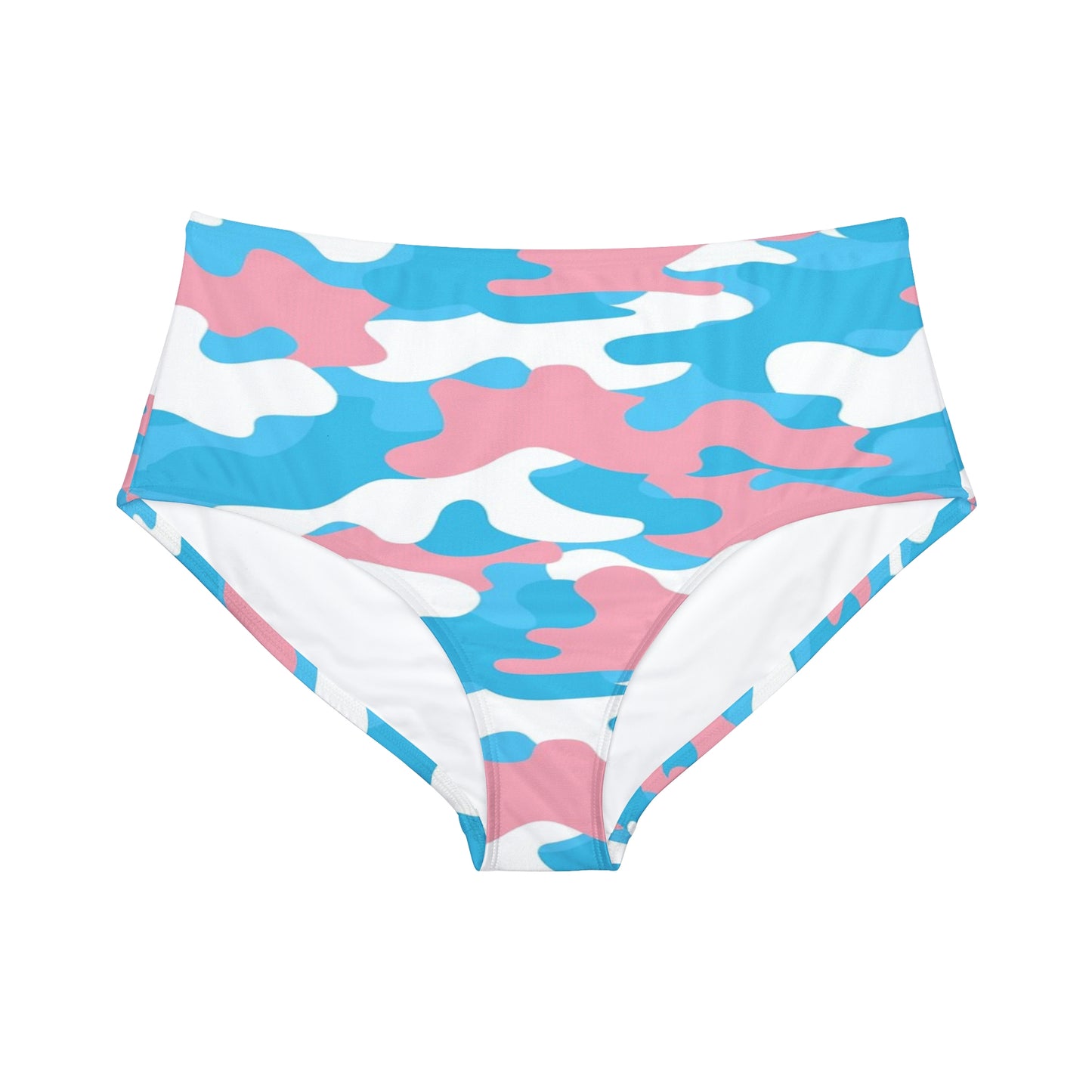 Blue Pink White Camouflage 70's Schoolgirl Hipster Tuck