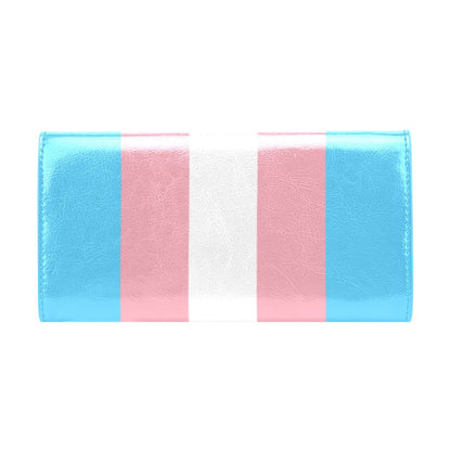 Blue Pink White All Over Pride Vegan Leather Flap Purse