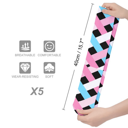 Blue Pink White Pride Lattice Black Breathable Socks (Pack of 5 )
