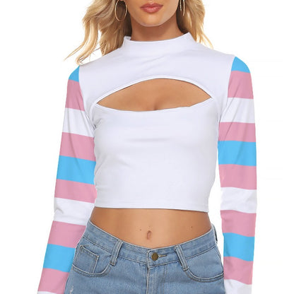 White Hollow Chest Tight Sports Crop