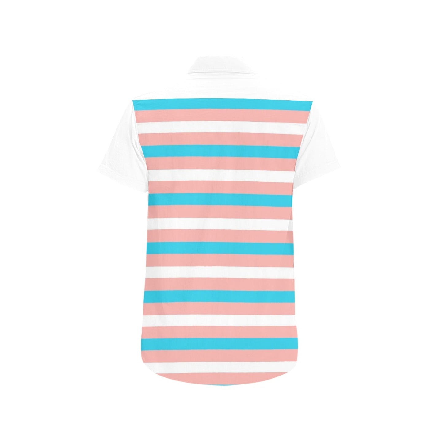 Trans Coloured Pride Candy Stripe White Short-Sleeve Shirt