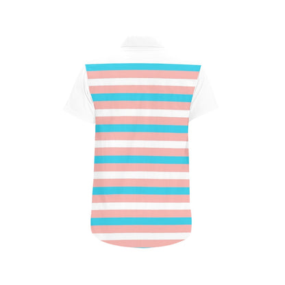 Trans Coloured Pride Candy Stripe White Short-Sleeve Shirt