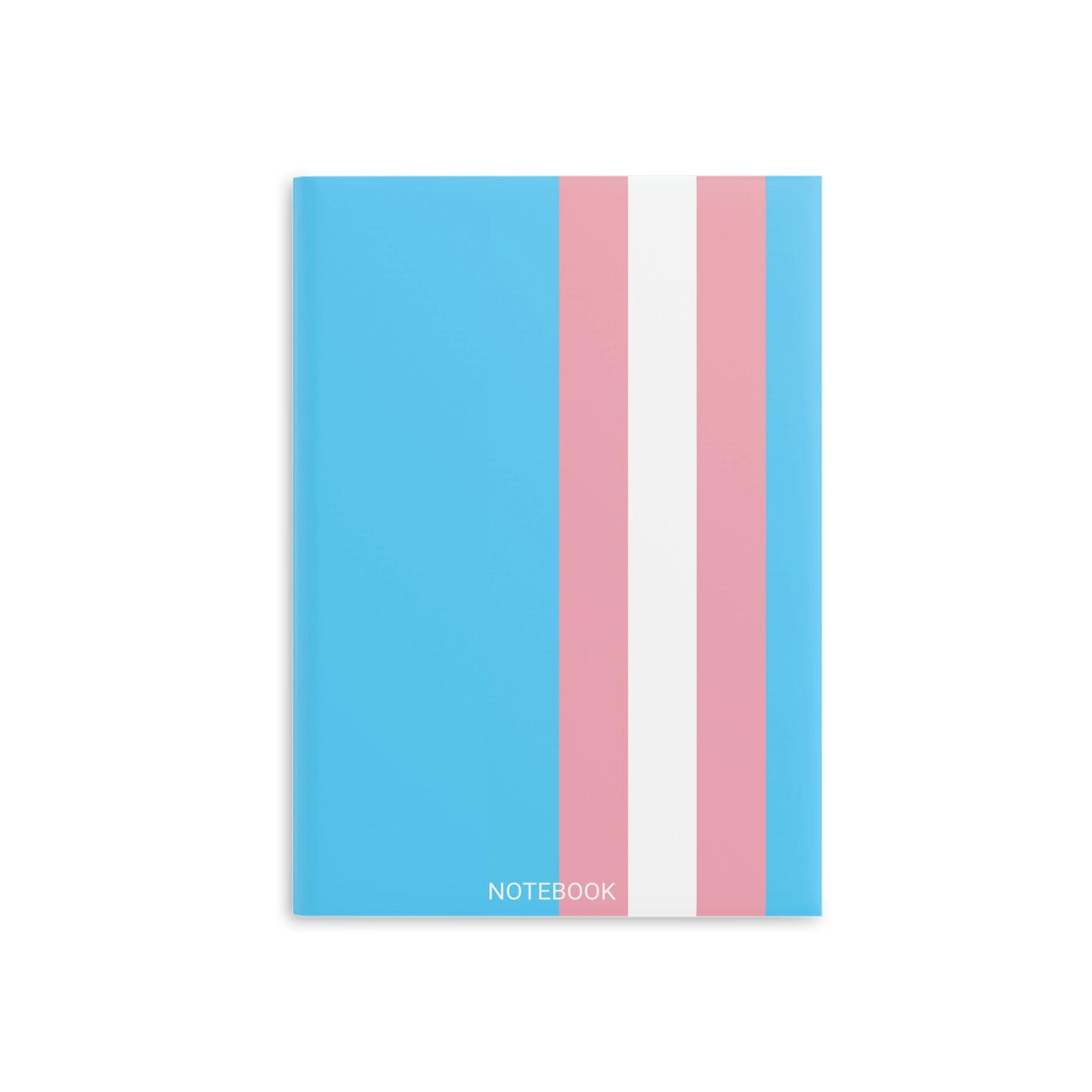 Blue Pink White Trans Pride All Over Puffy Cover Notebook