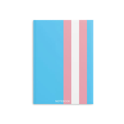 Blue Pink White Trans Pride All Over Puffy Cover Notebook