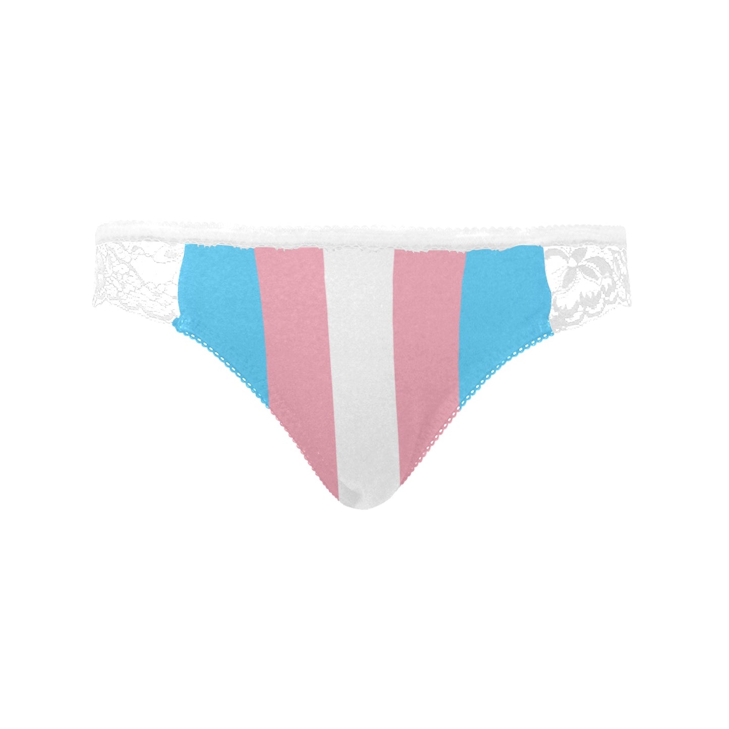 Teen - Plus Size Blue Pink White Pride White Lace Panties